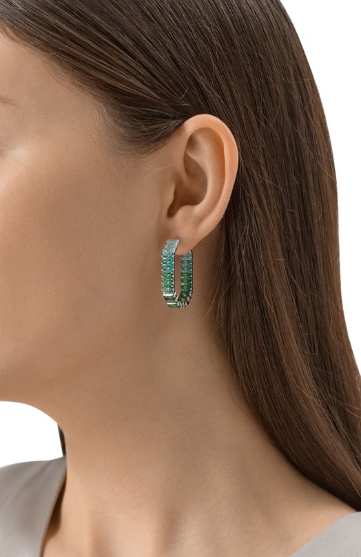 Серьги Matrix Swarovski 5705787 Зелёный  5705787 Фото 2