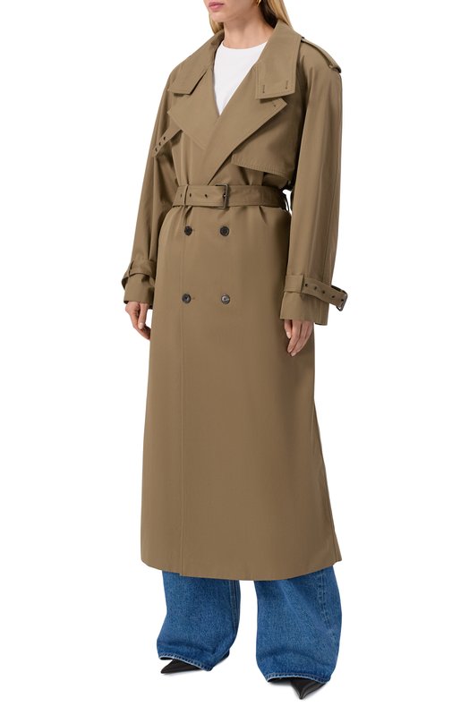 Хлопковый тренч Saint Laurent 824700/YZ9BJ Бежевый  824700/YZ9BJ Фото 3