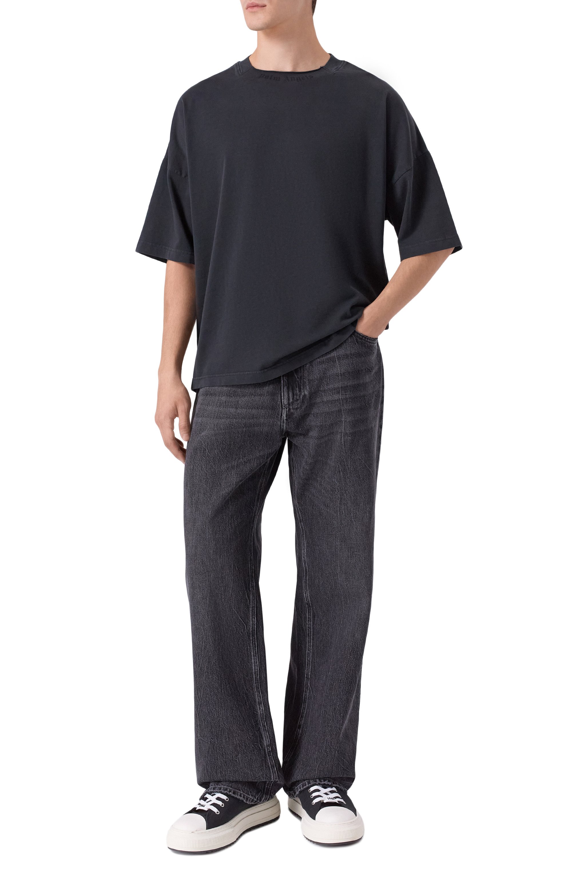 Хлопковая футболка PALM ANGELS, арт. PMAA10HF25JER001, фото 2