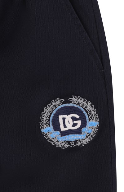 Хлопковые брюки DOLCE & GABBANA темно-синего цвета по цене 51450 руб., арт. L44P91/FUFN2/8-12+, фото 3 Хлопковые брюки DOLCE & GABBANA, арт. L44P91/FUFN2/8-12+, фото 3