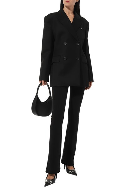 Хлопковые брюки WHO_AM черного цвета по цене 12900 руб., арт. FP2-SS22.1-BBLK, фото 2 Хлопковые брюки WHO_AM, арт. FP2-SS22.1-BBLK, фото 2