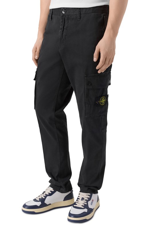 Хлопковые брюки-карго Stone Island K2S153100034/S00L1 Чёрный  K2S153100034/S00L1 Фото 3
