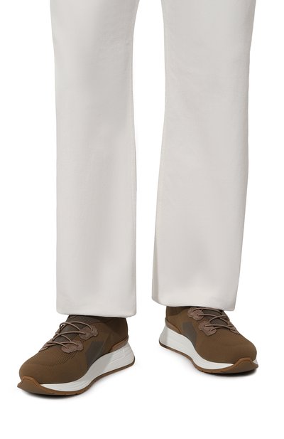 Текстильные кроссовки STEFANO RICCI коричневого цвета по цене 119500 руб., арт. UZ26EG2324/TSSDP, фото 3 Текстильные кроссовки STEFANO RICCI, арт. UZ26EG2324/TSSDP, фото 3