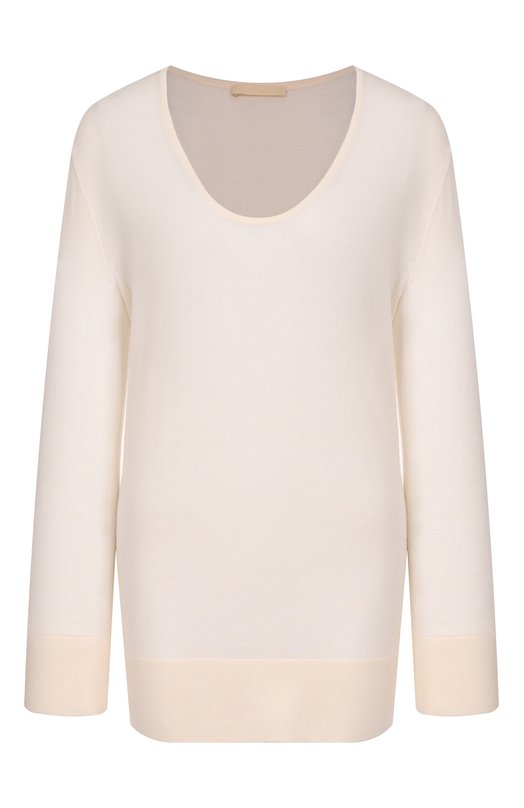Пуловер из шерсти и шелка 12 STOREEZ 135839 Кремовый 135839