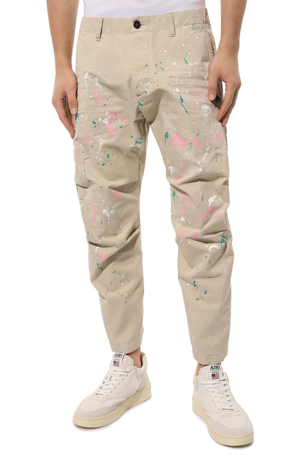Хлопковые брюки DSQUARED2 бежевого цвета по цене 65500 руб., арт. S74KB0773/S41794, фото 3 Хлопковые брюки DSQUARED2, арт. S74KB0773/S41794, фото 3