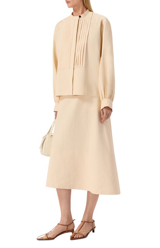 Льняная блузка Jil Sander J04DL0106/J60001 Бежевый  J04DL0106/J60001 Фото 2