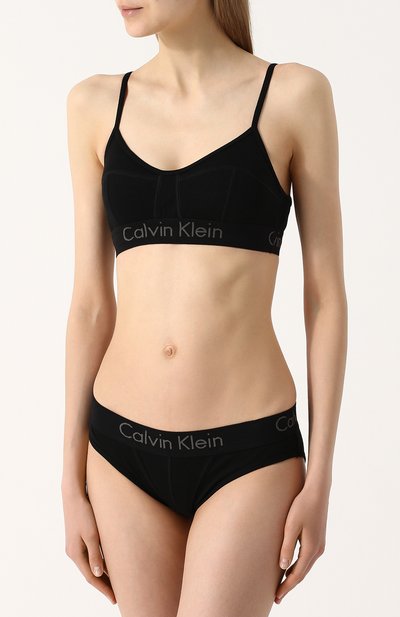 Хлопковые трусы-слипы CALVIN KLEIN черного цвета по цене 2270 руб., арт. QF4510E, фото 2 Хлопковые трусы-слипы CALVIN KLEIN, арт. QF4510E, фото 2