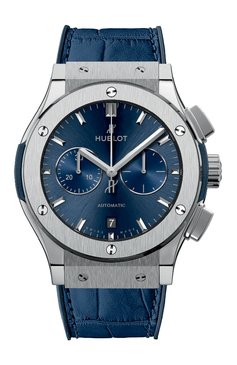 Мужские часы classic fusion blue chronograph titanium HUBLOT бесцветного цвета, арт. 541.NX.7170.LR | Фото 1 (Материал корпуса: Титан; Цвет циферблата: Синий; Механизм: Автомат; Региональные ограничения белый список (Axapta Mercury): Не проставлено; Нос: Не проставлено)