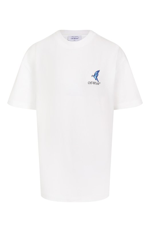 Хлопковая футболка Off-White 0WAA089S25JER0040110 Белый 0WAA089S25JER0040110