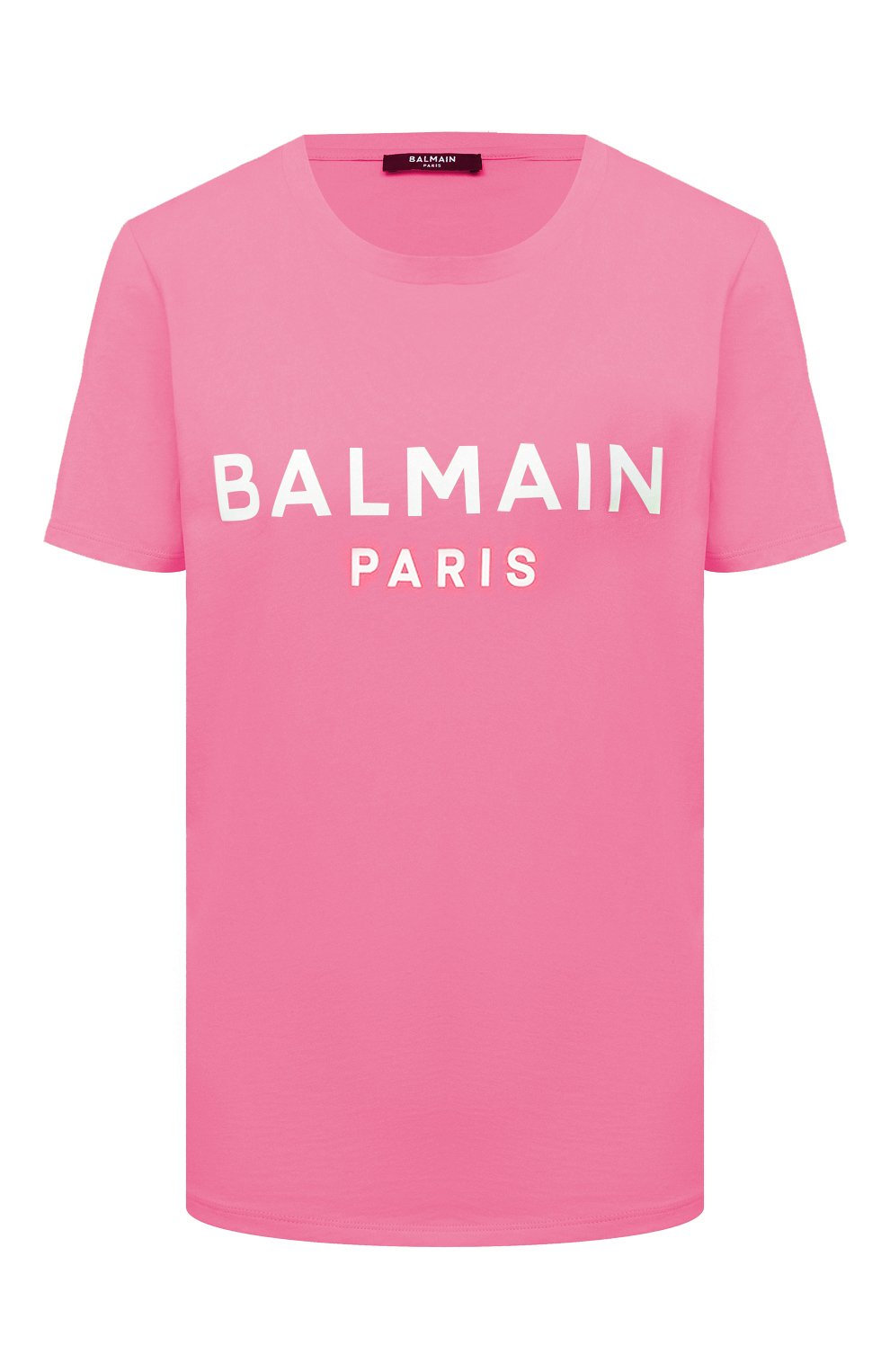Хлопковая футболка BALMAIN розового цвета по цене 29950 руб., арт. VF11350/B019, фото 1 Хлопковая футболка BALMAIN, арт. VF11350/B019, фото 1
