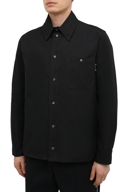 Хлопковая рубашка OFF-WHITE черного цвета по цене 46750 руб., арт. 0MGA137F20FAB0011001, фото 3 Хлопковая рубашка OFF-WHITE, арт. 0MGA137F20FAB0011001, фото 3