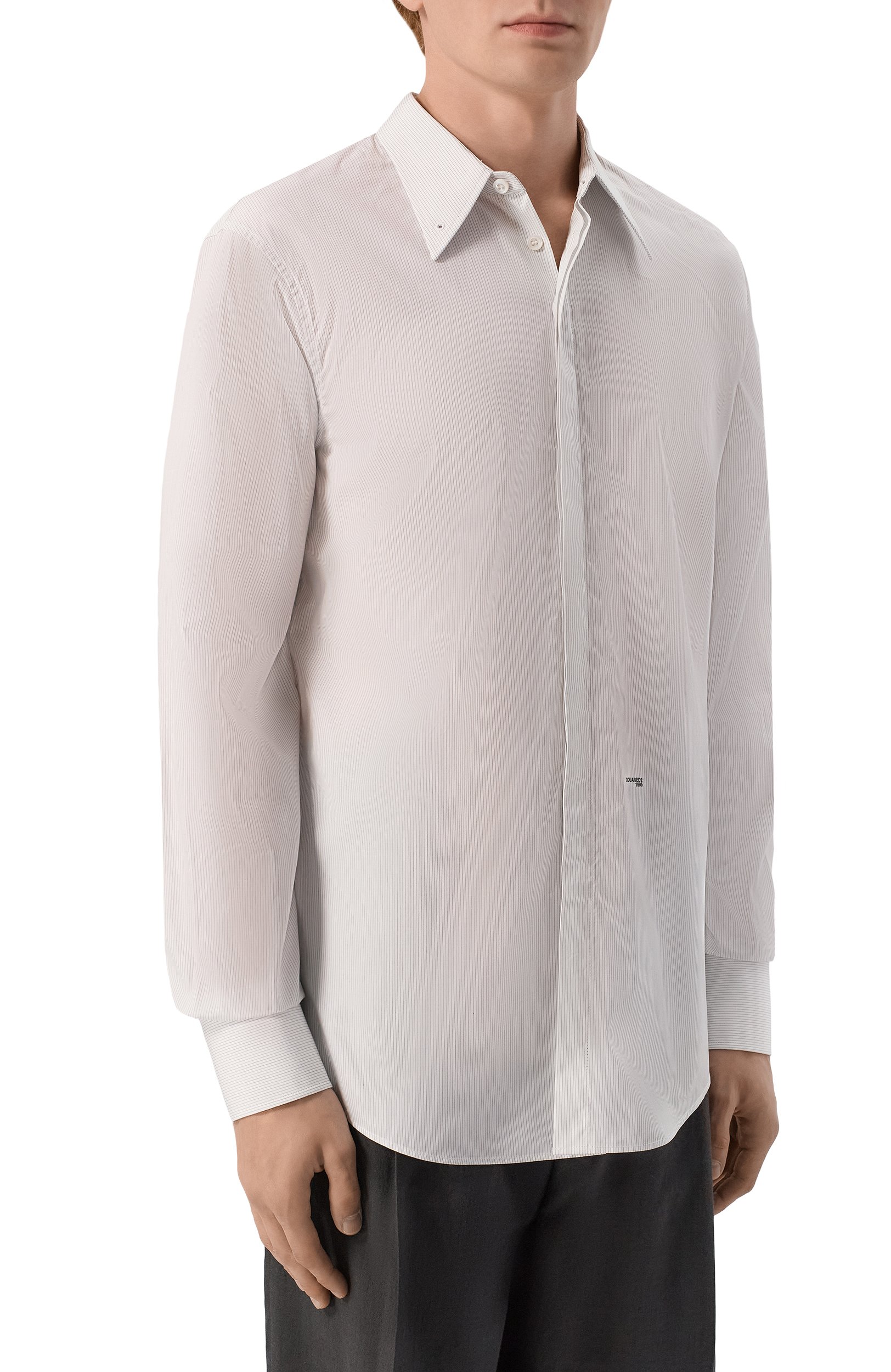 Хлопковая рубашка DSQUARED2 белого цвета по цене 69950 руб., арт. S74DM1053/D35520, фото 3 Хлопковая рубашка DSQUARED2, арт. S74DM1053/D35520, фото 3