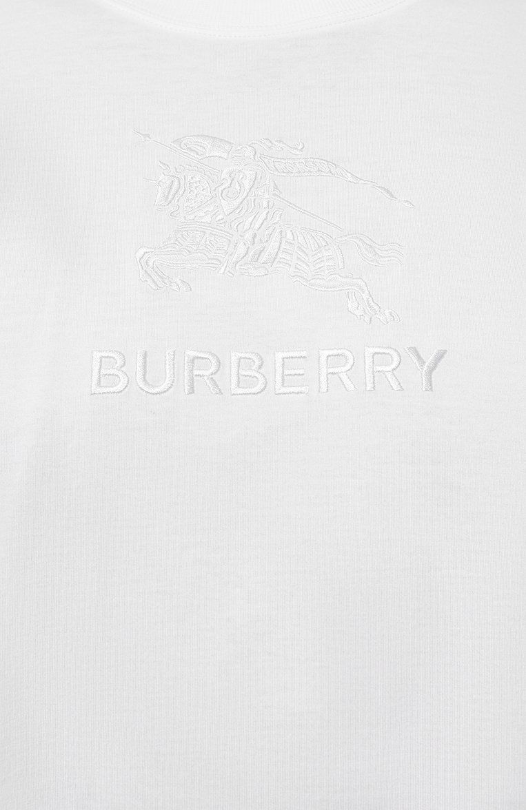 Мужская хлопковая футболка BURBERRY белого цвета, арт. 8072751 | Фото 5 (Рукава: Короткие; Материал внешний: Хлопок; Длина (для топов): Стандартные; Принт: С принтом; Стили: Кэжуэл; Кросс-КТ: Джерси; Мужское Кросс-КТ: Футболка-одежда)