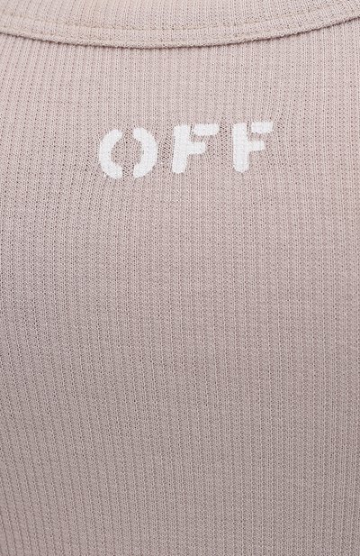 Хлопковая майка OFF-WHITE серого цвета по цене 27150 руб., арт. 0WAD072S21JER001, фото 5 Хлопковая майка OFF-WHITE, арт. 0WAD072S21JER001, фото 5