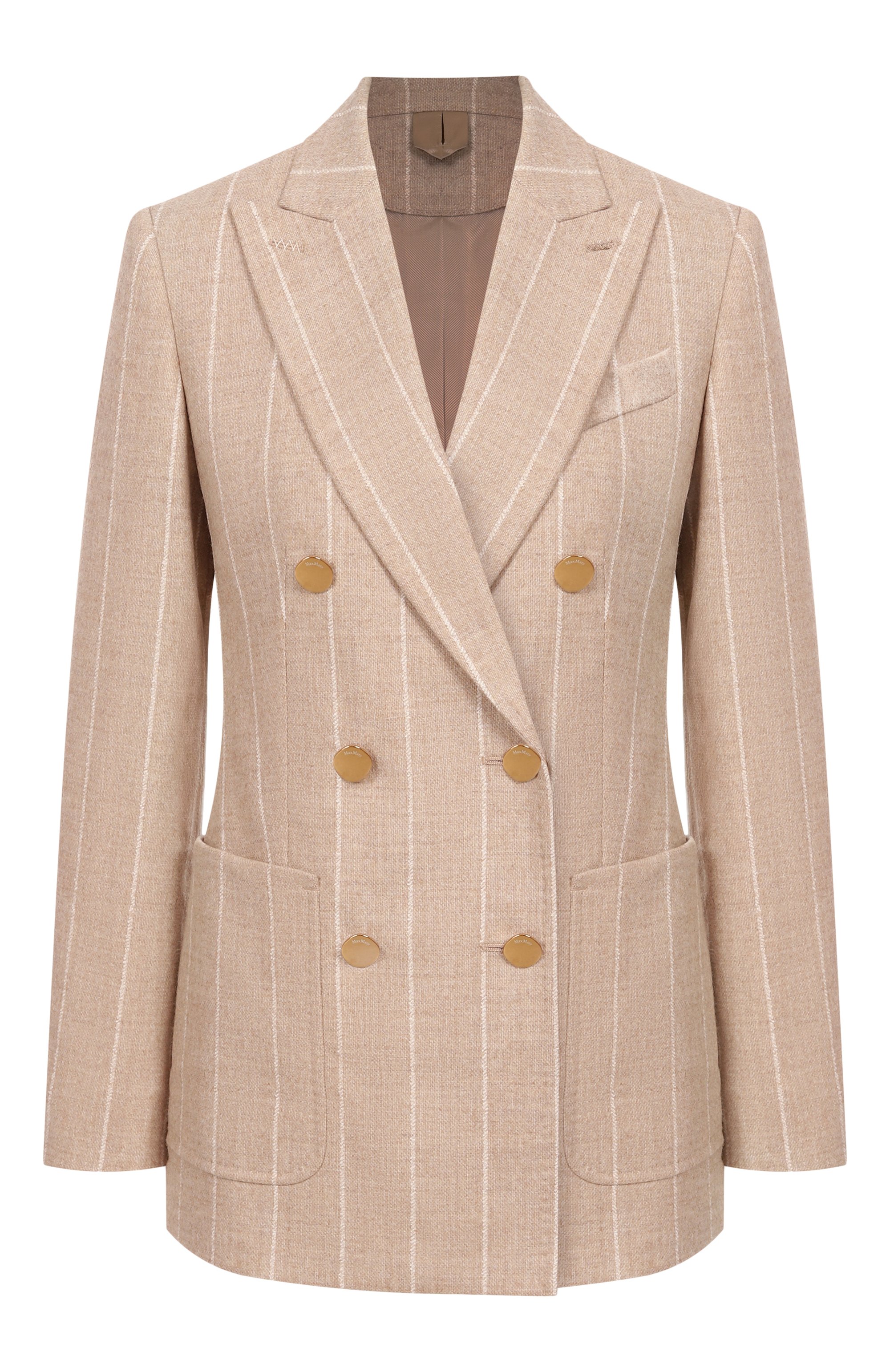 Жакет из шерсти и хлопка MAX MARA бежевого цвета по цене 296500 руб., арт. RI0M, фото 1 Жакет из шерсти и хлопка MAX MARA, арт. RI0M, фото 1