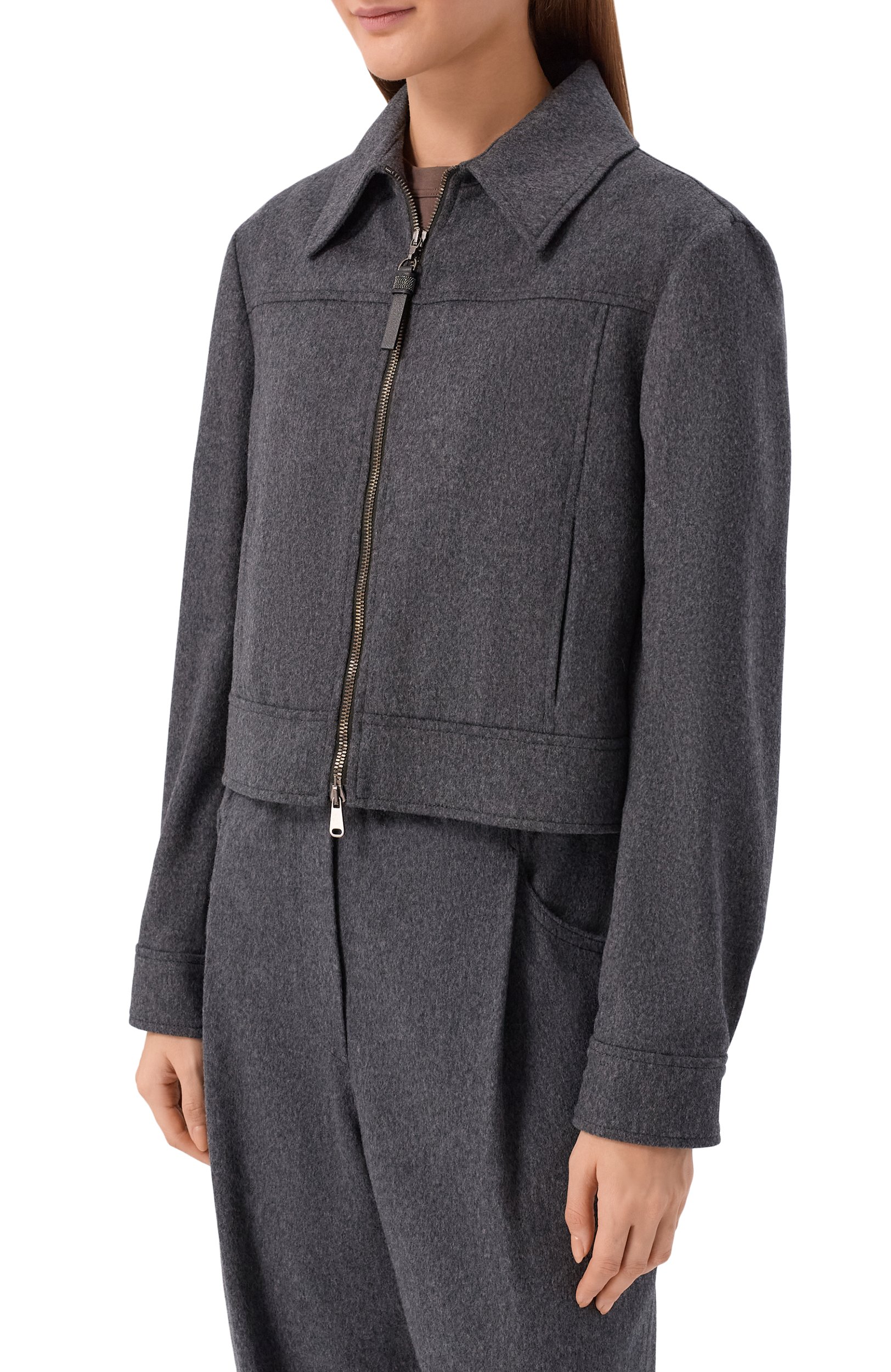 Шерстяная куртка BRUNELLO CUCINELLI темно-серого цвета по цене 382500 руб., арт. MG5497459P, фото 3 Шерстяная куртка BRUNELLO CUCINELLI, арт. MG5497459P, фото 3