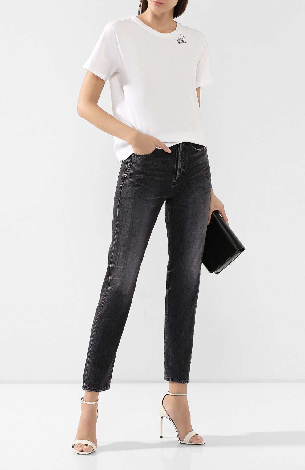 Джинсы SAINT LAURENT серого цвета по цене 74450 руб., арт. 572351/YC867, фото 2 Джинсы SAINT LAURENT, арт. 572351/YC867, фото 2