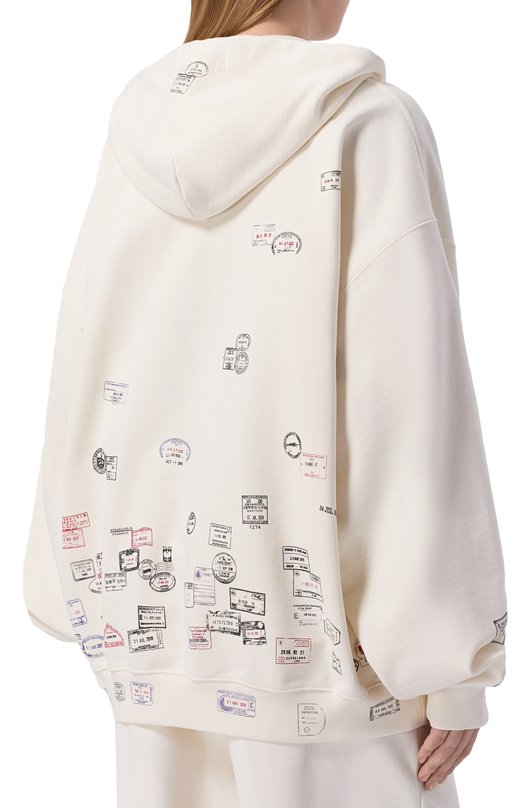 Хлопковая толстовка VETEMENTS ME76ZU232V/1302 M0LLET0N Кремовый  ME76ZU232V/1302 M0LLET0N Фото 4