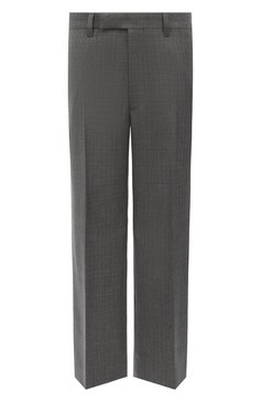 Мужские шерстяные брюки PRADA темно-серого цвета, арт. UP0178-10EA-F0480-221 | Фото 1 (Длина (брюки, джинсы): Стандартные; Материал внешний: Шерсть; Случай: Формальный; Стили: Классический; Материал сплава: Проставлено; Драгоценные камни: Проставлено; Нос: Не проставлено)