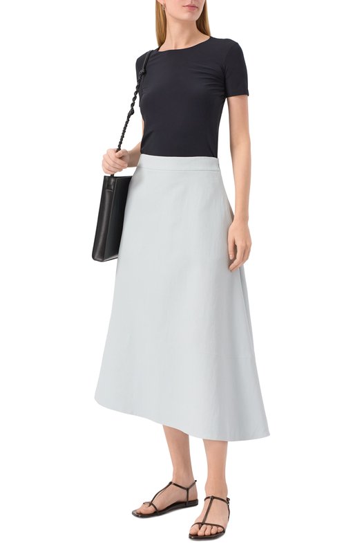 Льняная юбка Jil Sander J04MA0006/J60001 Голубой  J04MA0006/J60001 Фото 2