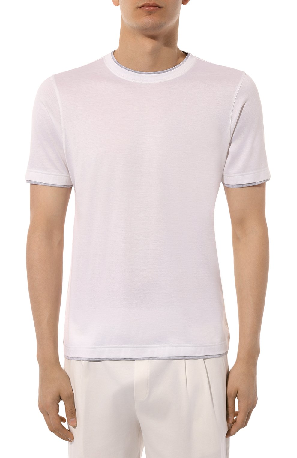 Футболка из шелка и хлопка ANDREA CAMPAGNA, арт. 60123/78411, фото 3