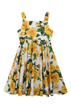 Детское хлопковый сарафан DOLCE & GABBANA разноцветного цвета, арт. L53DI6/HS5QR | Фото 1 (Материал сплава: Проставлено; Драгоценные камни: Проставлено; Материал внешний: Хлопок; Девочки Кросс-КТ: Сарафан-одежда; Рукава: Без рукавов, На бретелях; Ростовка одежда: 5 лет | 110 см, 10 - 11 лет | 140 - 146см, 8 лет | 128 см, 12 лет | 152 см, 2 года | 92 см, 13 - 15 лет | 158 см, 3 года | 98 см, 4 года | 104 см, 6 лет | 116 см)