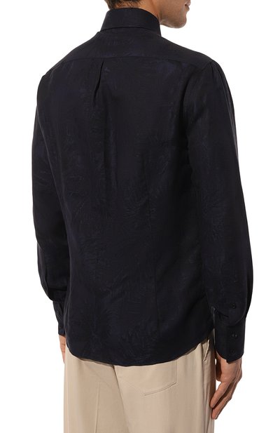 Рубашка из хлопка и льна BRUNELLO CUCINELLI, арт. MM6631718P, фото 4