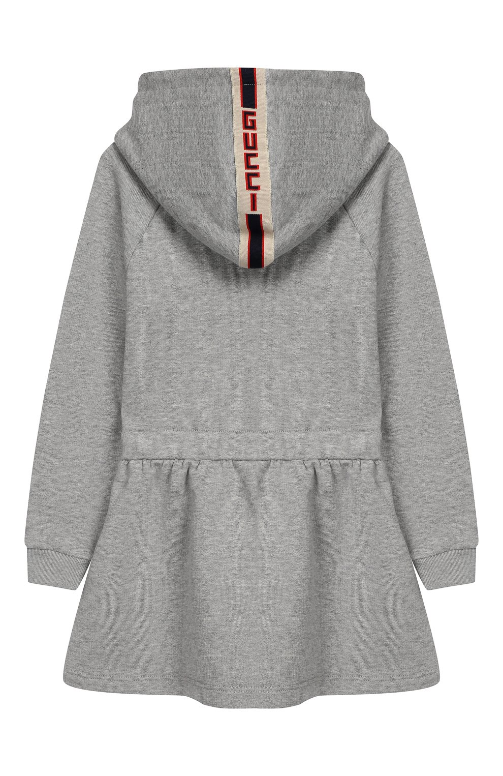 Хлопковое платье с капюшоном GUCCI серого цвета по цене 23000 руб., арт. 518786/X9W09, фото 2 Хлопковое платье с капюшоном GUCCI, арт. 518786/X9W09, фото 2