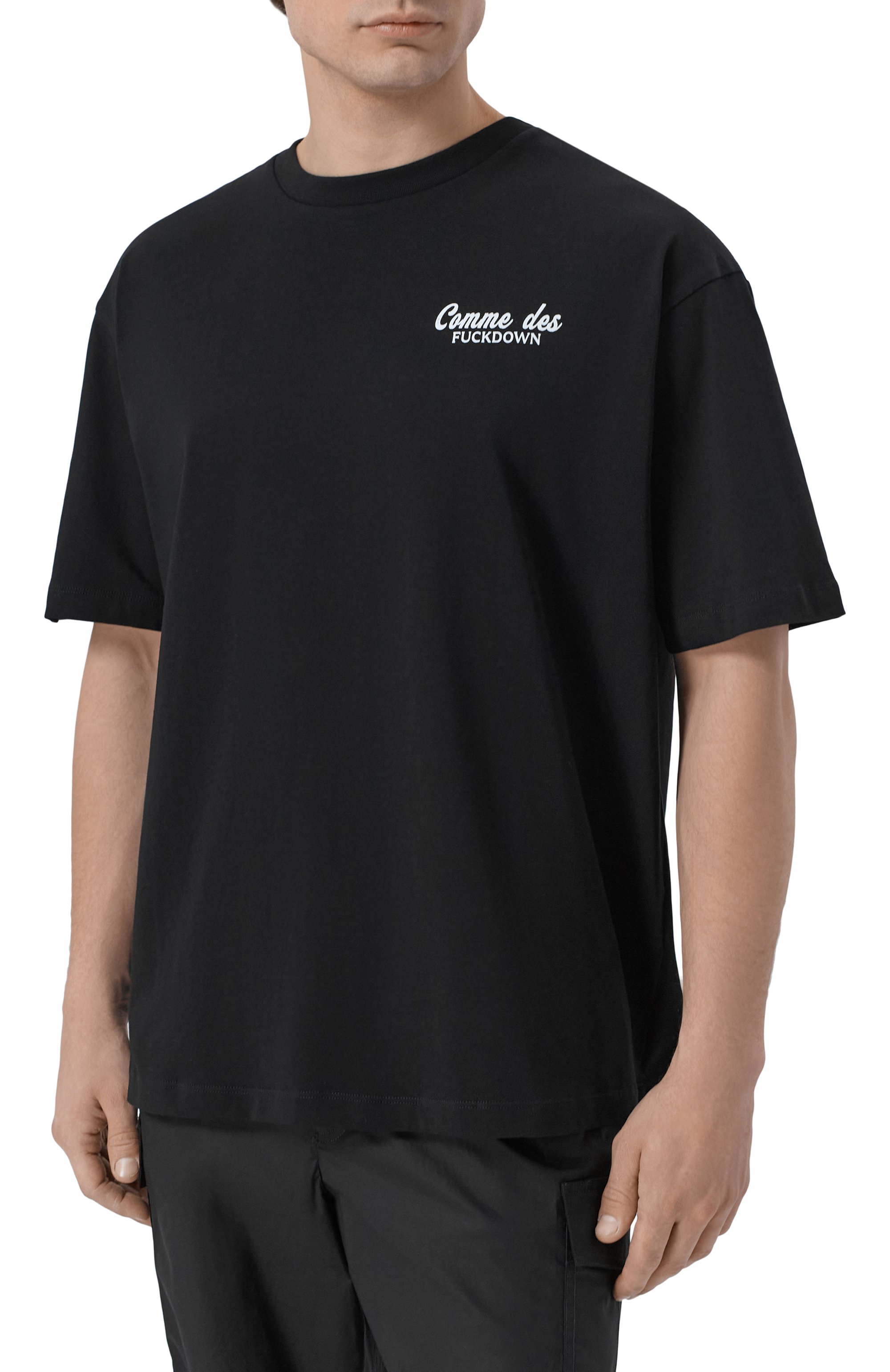 Хлопковая футболка COMME DES FUCKDOWN черного цвета по цене 8410 руб., арт. CFABM01929, фото 3 Хлопковая футболка COMME DES FUCKDOWN, арт. CFABM01929, фото 3