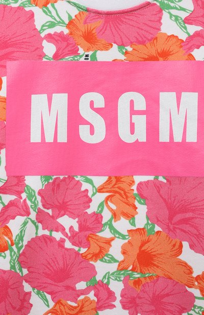 Хлопковый свитшот MSGM KIDS разноцветного цвета по цене 9240 руб., арт. S4MSJGSW196, фото 3 Хлопковый свитшот MSGM KIDS, арт. S4MSJGSW196, фото 3