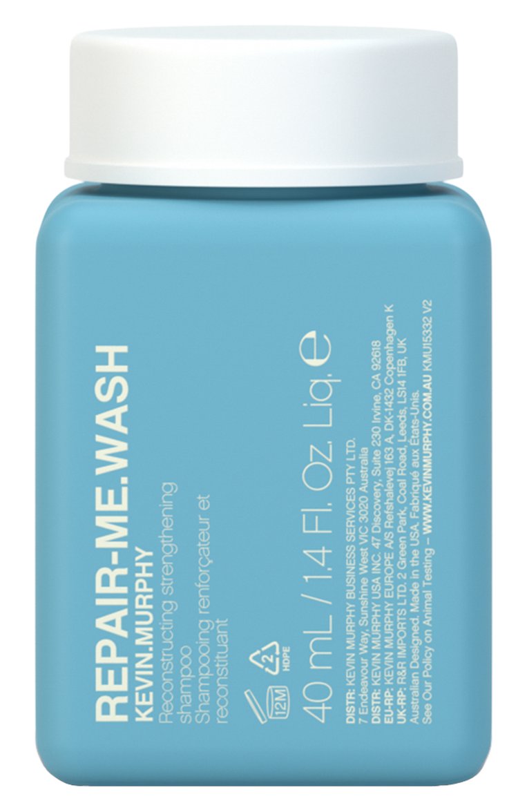 Реконструирующий и укрепляющий шампунь repair-me.wash (40ml) KEVIN MURPHY бесцветного цвета, арт. KMU349 | Фото 1 (Тип продукта: Шампуни; Региональные ограничения белый список (Axapta Mercury): Не проставлено; Косметика кросс-кт: Уход У; Нос: Не проставлено; Назначение: Для волос)