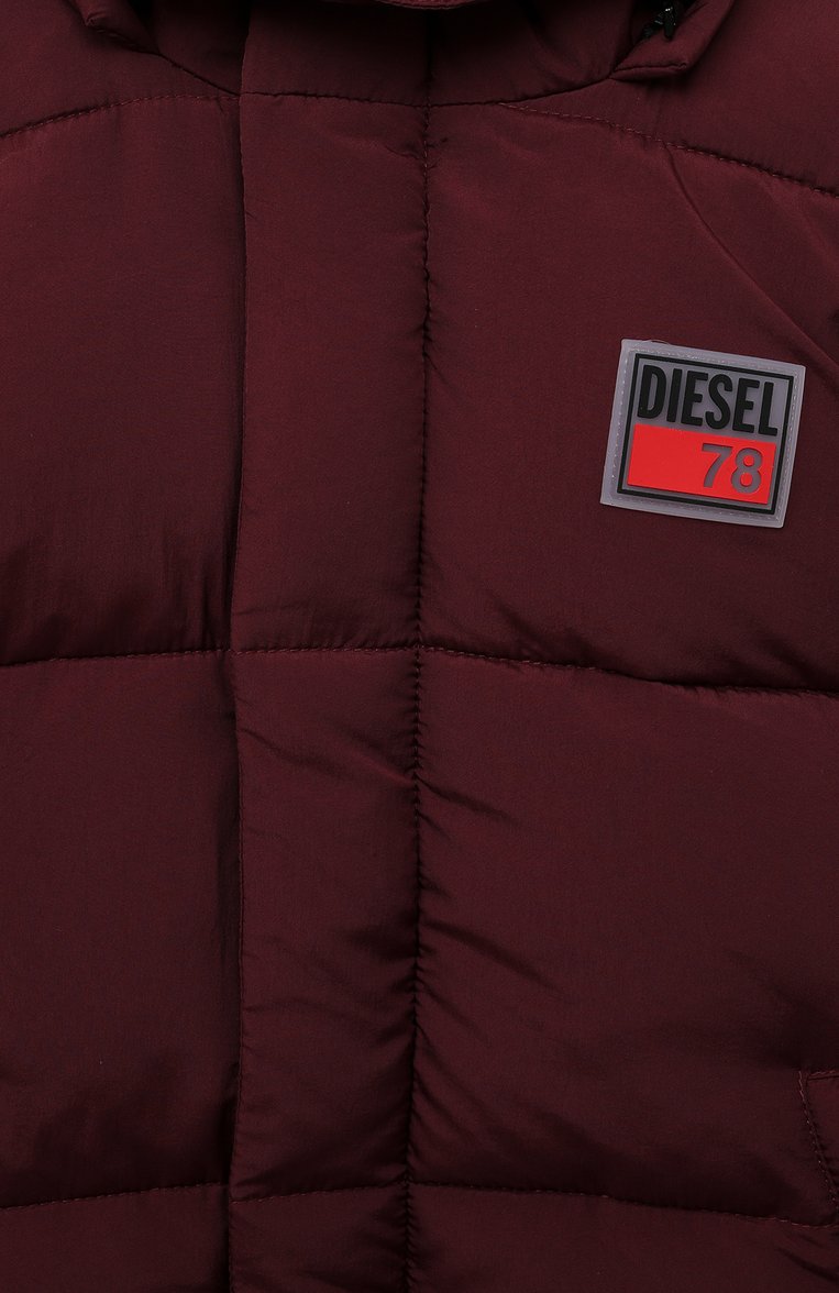 Мужского утепленная куртка DIESEL бордового цвета, арт. J01440/0BFAQ | Фото 3 (Региональные ограничения белый список (Axapta Mercury): Не проставлено; Материал внешний: Синтетический материал; Нос: Не проставлено; Материал подклада: Синтетический материал)