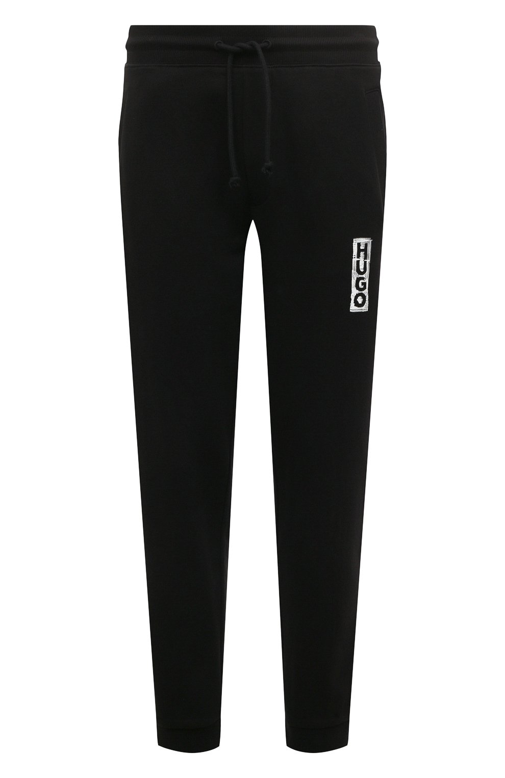 Хлопковые джоггеры HUGO черного цвета по цене 12600 руб., арт. 50494179, фото 1 Хлопковые джоггеры HUGO, арт. 50494179, фото 1