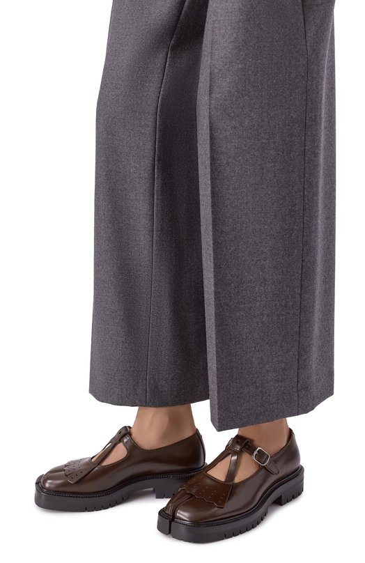 Кожаные туфли Mary-Janes Tabi Maison Margiela S58WR0115/P3827 Коричневый  S58WR0115/P3827 Фото 2