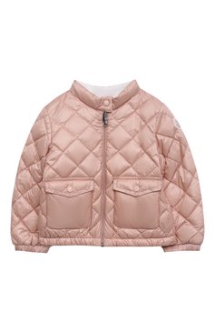 Детского пуховая куртка MONCLER светло-розового цвета, арт. H1-951-1A000-15-53048 | Фото 1 (Материал внешний: Синтетический материал; Кросс-КТ НВ: Куртки; Материал сплава: Проставлено; Нос: Не проставлено; Материал утеплителя: Пух и перо; Материал подклада: Хлопок)