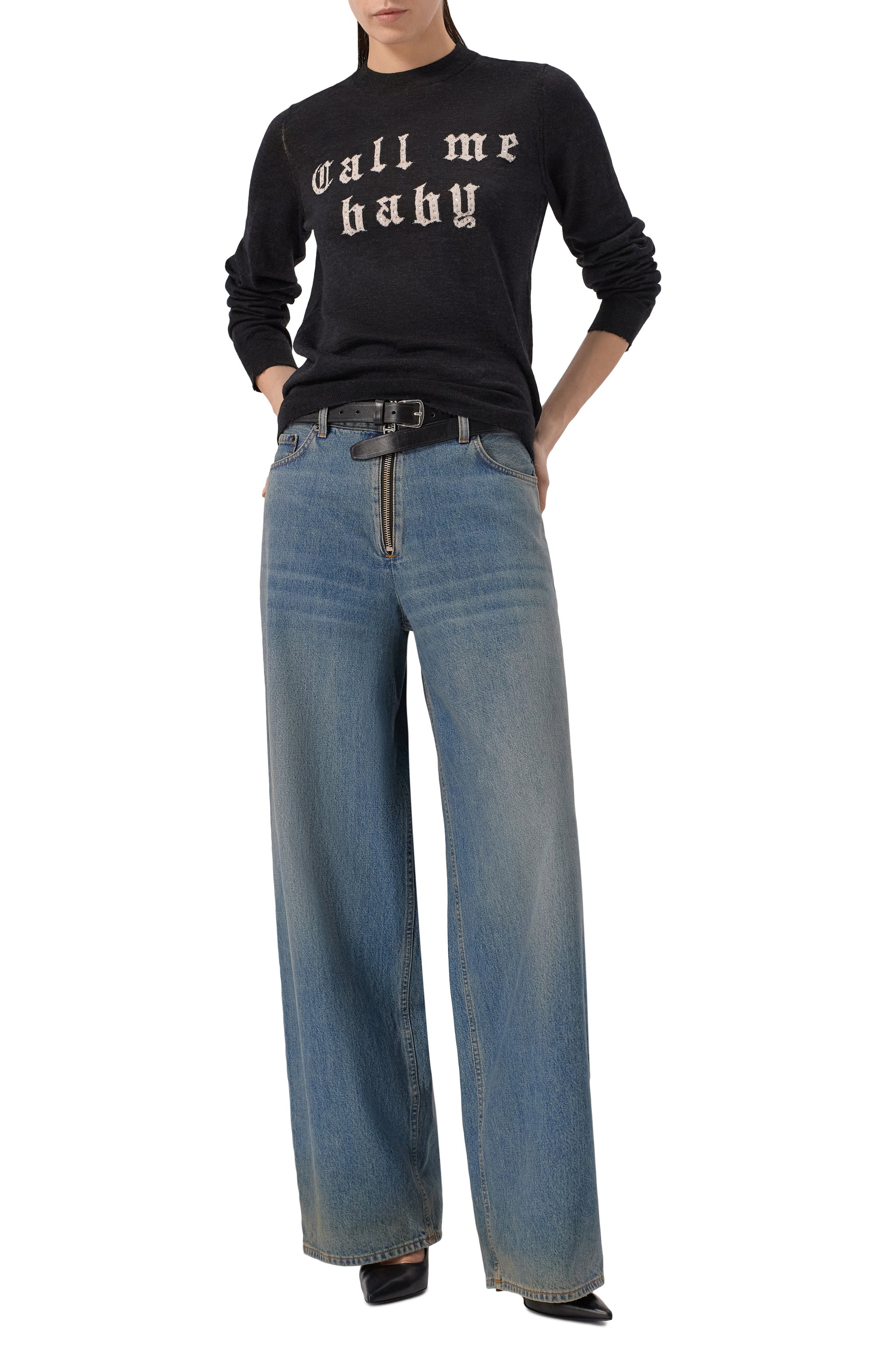 Шерстяной пуловер ZADIG AND VOLTAIRE темно-серого цвета по цене 37800 руб., арт. KWSW02785, фото 2 Шерстяной пуловер ZADIG AND VOLTAIRE, арт. KWSW02785, фото 2