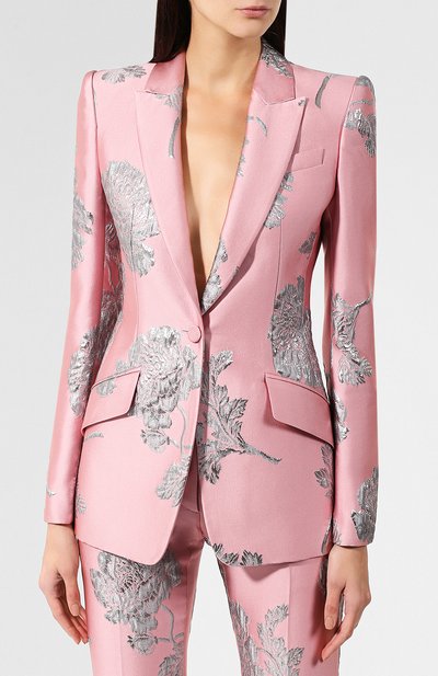 Жакет ALEXANDER MCQUEEN розового цвета по цене 264000 руб., арт. 583759/QGAAB, фото 3 Жакет ALEXANDER MCQUEEN, арт. 583759/QGAAB, фото 3