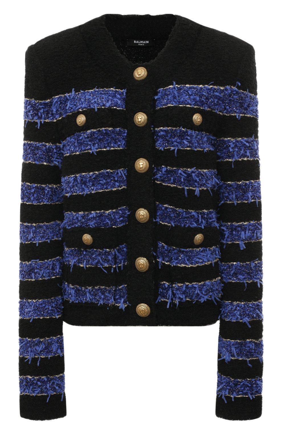 Жакет BALMAIN синего цвета по цене 288500 руб., арт. AF1SK249KE04, фото 1 Жакет BALMAIN, арт. AF1SK249KE04, фото 1