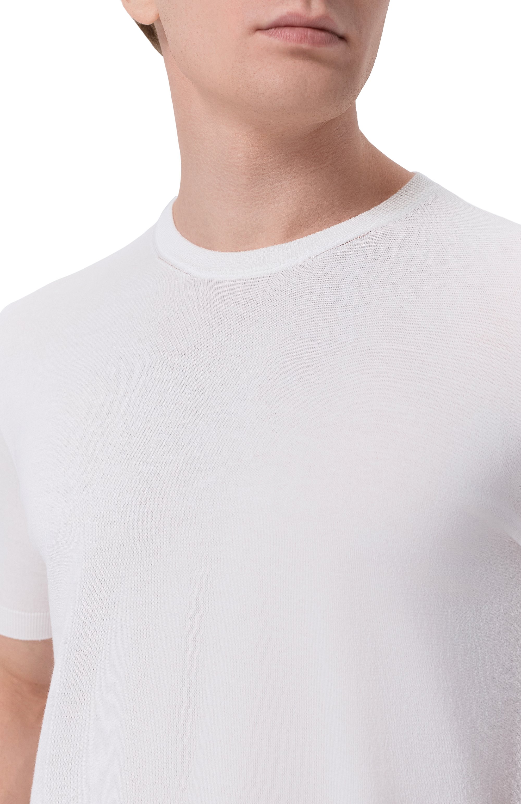 Хлопковый джемпер ANDREA CAMPAGNA белого цвета по цене 28500 руб., арт. M5426-8055, фото 5 Хлопковый джемпер ANDREA CAMPAGNA, арт. M5426-8055, фото 5