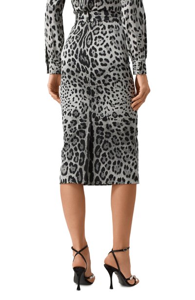 Шелковая юбка DOLCE & GABBANA леопардового цвета по цене 171000 руб., арт. F4B6UT/FSADD, фото 4 Шелковая юбка DOLCE & GABBANA, арт. F4B6UT/FSADD, фото 4