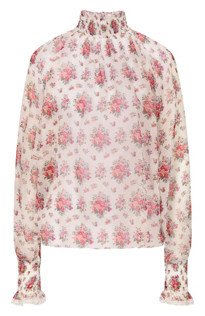 Женский блузка из шелка и хлопка DOLCE & GABBANA, арт. F7BK3T/IS10F