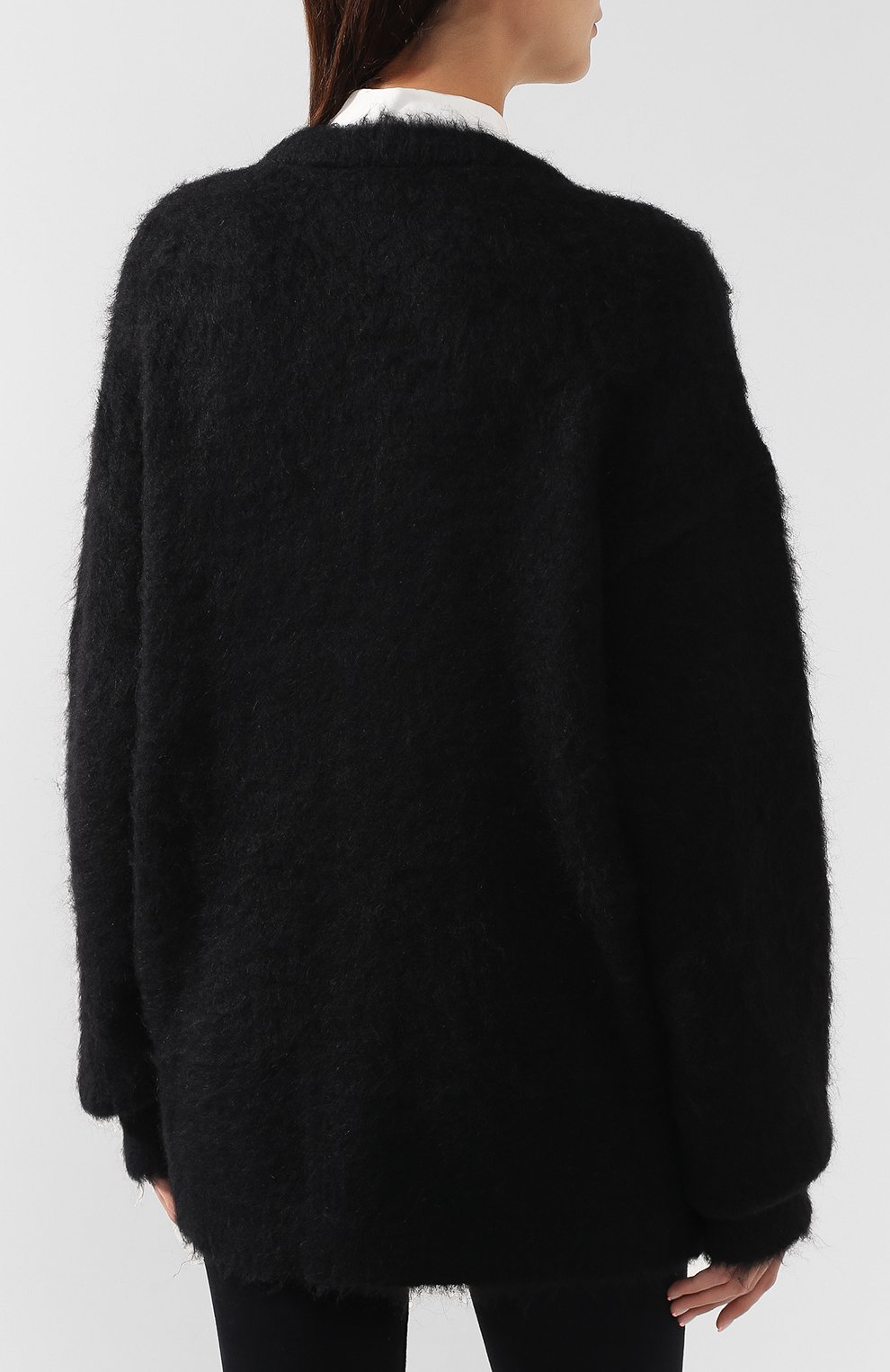 Шерстяной кардиган VETEMENTS черного цвета по цене 99850 руб., арт. WAH20KN305, фото 4 Шерстяной кардиган VETEMENTS, арт. WAH20KN305, фото 4