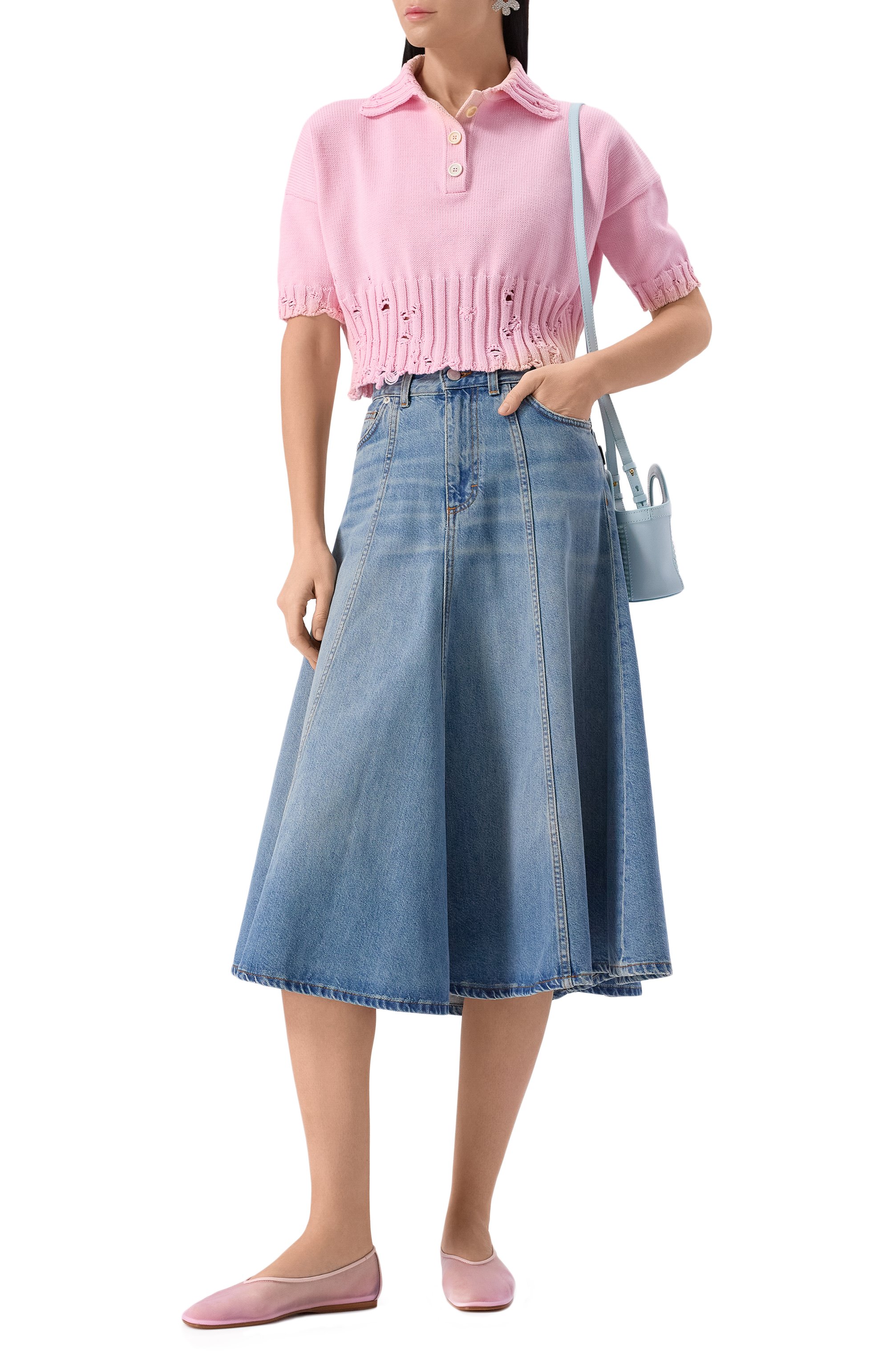 Хлопковое поло MARNI, арт. P0MD0045E0/UFC652, фото 2