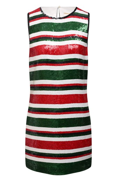 Женское шелковое платье с отделкой пайетками SAINT LAURENT, арт. 664336/Y059R