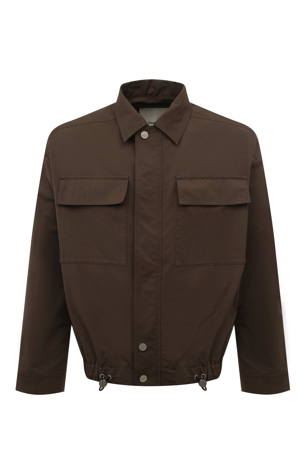 Куртка-рубашка NANUSHKA темно-коричневого цвета по цене 95500 руб., арт. NM24PFJK00797, фото 1 Куртка-рубашка NANUSHKA, арт. NM24PFJK00797, фото 1
