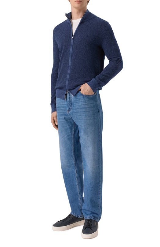 Кардиган из шерсти и кашемира Andrea Campagna M5625-9416 Синий  M5625-9416 Фото 2