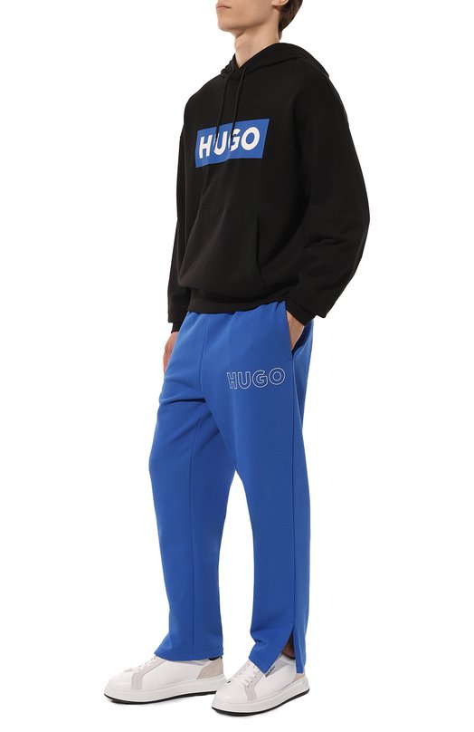 Хлопковые брюки HUGO Blue Синий, фото 2