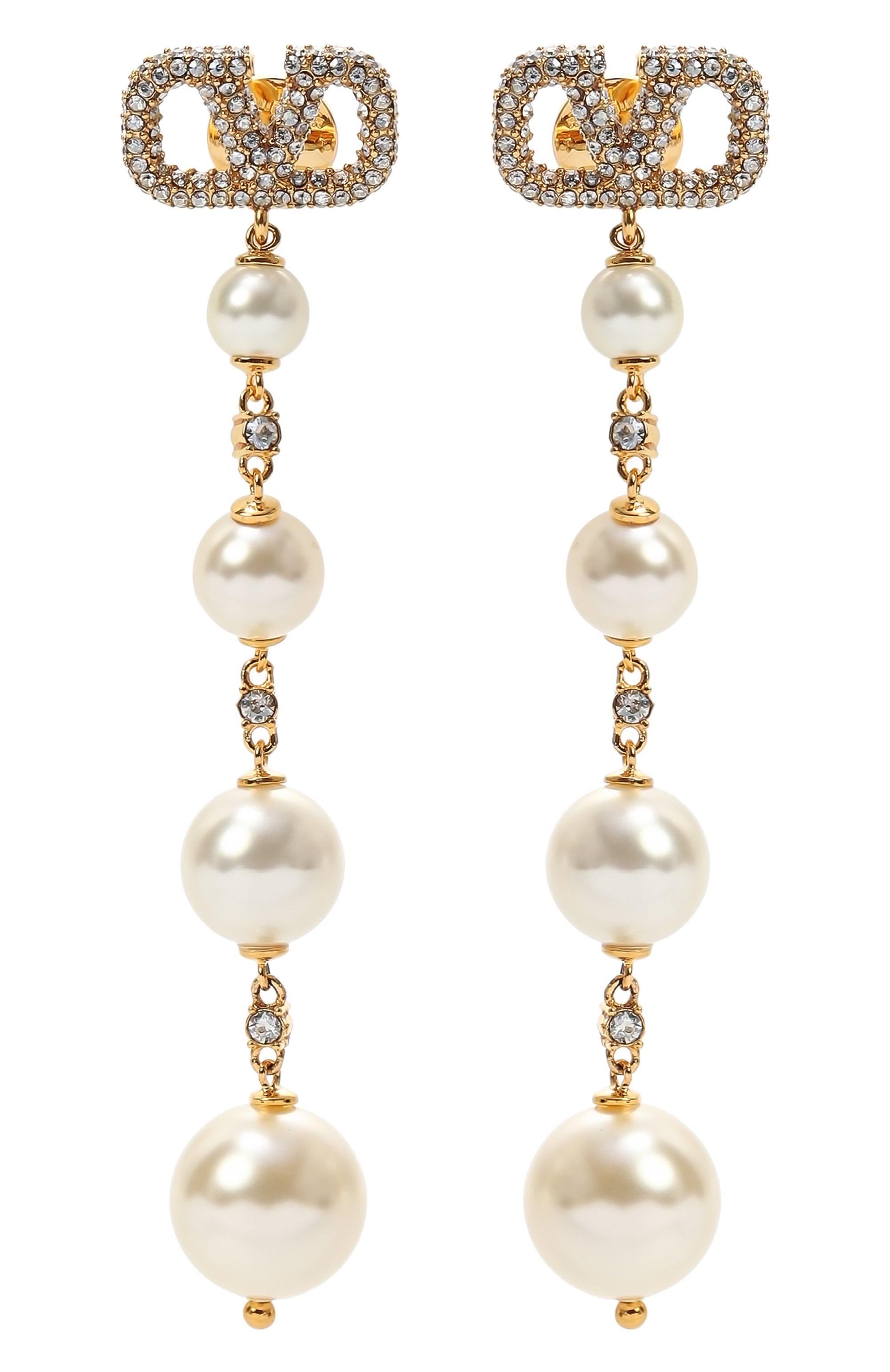 Серьги VALENTINO молочного цвета по цене 94600 руб., арт. 5W2J0W76/QVS, фото 1 Серьги VALENTINO, арт. 5W2J0W76/QVS, фото 1