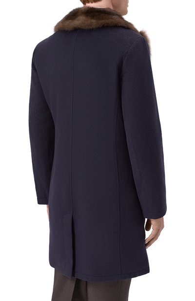Кашемировое пальто с воротником из соболя KITON, арт. UW0618MV03S28, фото 4