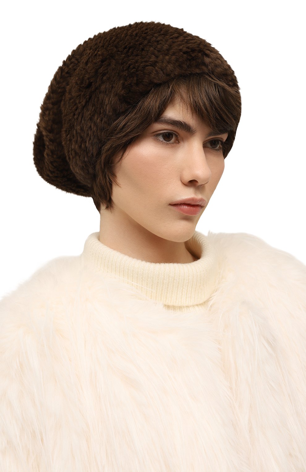 Меховая шапка из норки VICTORIA KUSENKOVA коричневого цвета по цене 73260 руб., арт. 050550003071, фото 2 Меховая шапка из норки VICTORIA KUSENKOVA, арт. 050550003071, фото 2